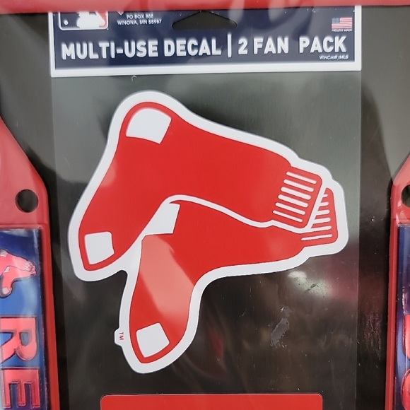 Boston Red Sox License Plate Frame and Decals Auto Pack - Picture 8 of 12